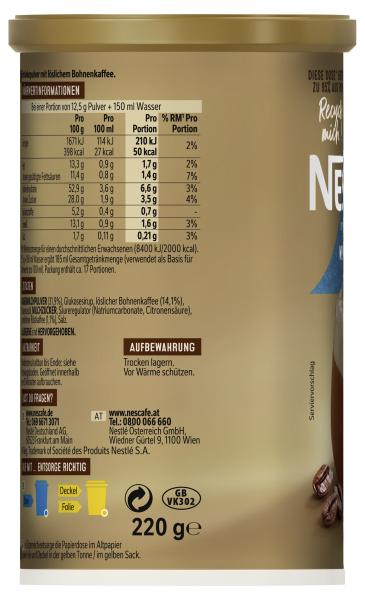 Nescafé Typ Cappuccino Weniger Süß