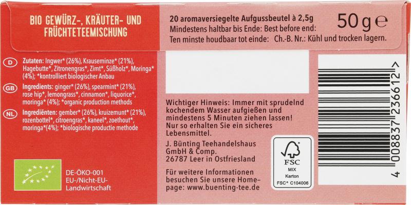 Bünting Tee Bio Mein Rhythmus Durchstarten