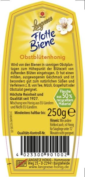 Langnese Flotte Biene Obstblütenhonig