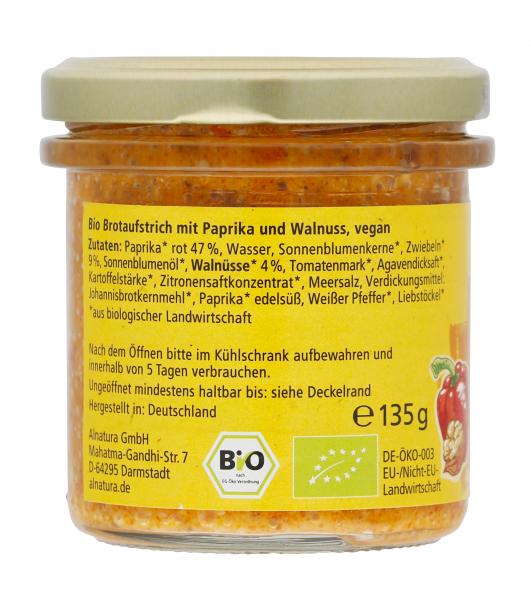 Alnatura Aufstrich Paprika Walnuss