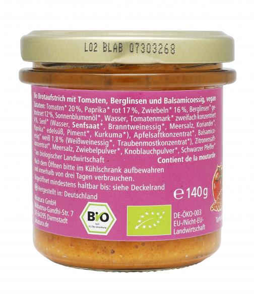 Alnatura Aufstrich Berglinse Tomate Balsamico