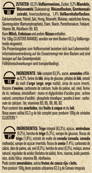 Nestlé Clusters Mandel, Cerealien mit knackigen Mandelblättchen & Vollkorn
