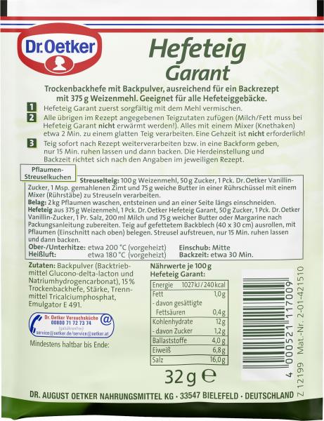 Dr. Oetker Hefeteig Garant