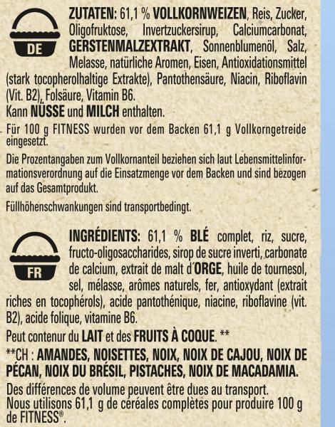 Nestlé Fitness Cerealien, Frühstückscerealien mit Vollkorn
