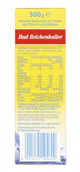 Bad Reichenhaller Alpen Jodsalz mit Fluorid + Folsäure