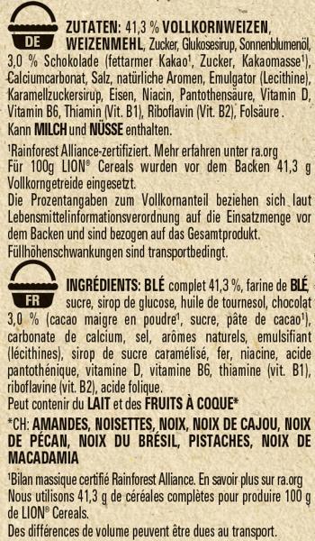 Nestlé Lion Frühstücks-Cerealien mit 41% Vollkorn-Anteil