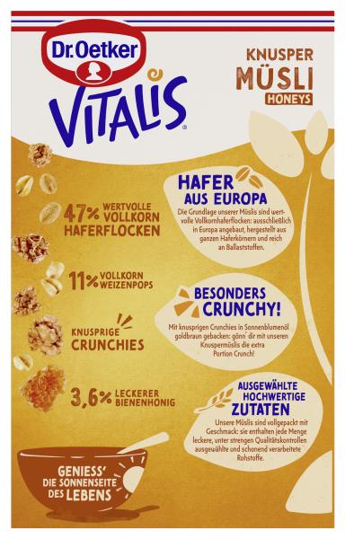 Dr. Oetker Vitalis Knusper Müsli Honeys