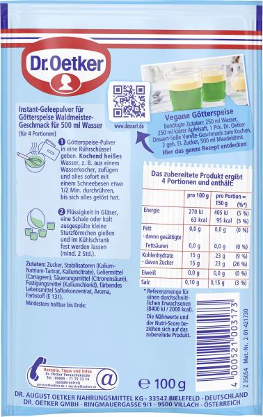 Dr. Oetker Götterspeise Instant Waldmeister Geschmack
