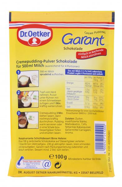 Dr. Oetker Garant Creme Pudding Schokolade