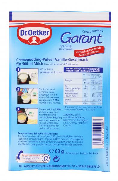 Dr. Oetker Garant Creme Pudding Vanille