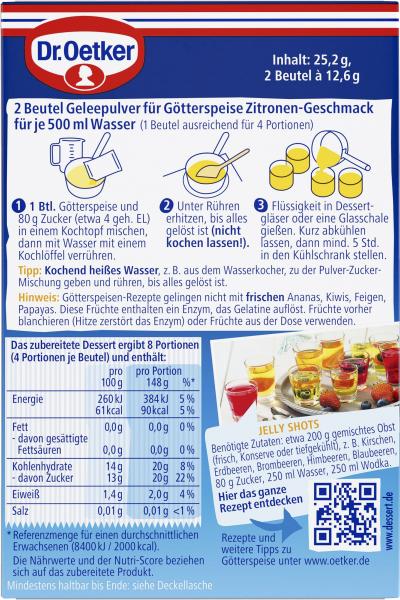 Dr. Oetker Götterspeise Zitronen Geschmack
