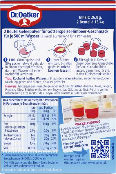 Dr. Oetker Götterspeise Himbeer Geschmack