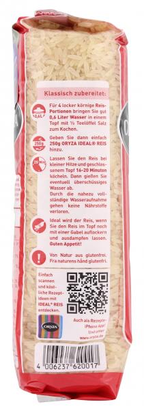 Oryza Ideal Reis Langkorn parboiled