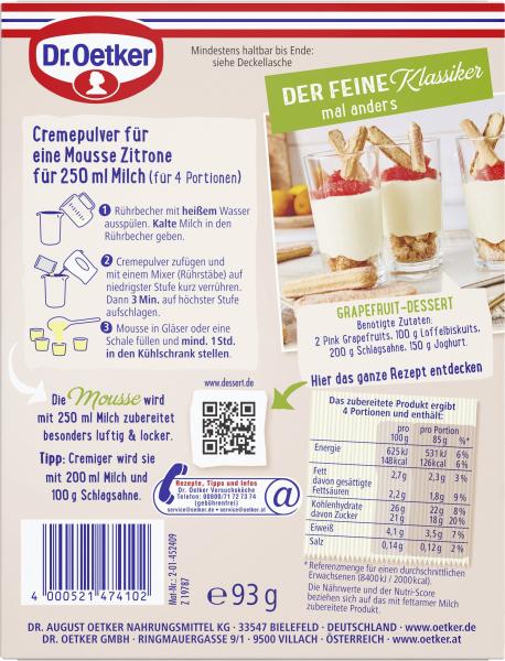 Dr. Oetker Mousse au Citron