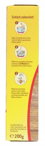 Pfanni Kartoffel Klöße mit rohen Kartoffeln im Kochbeutel