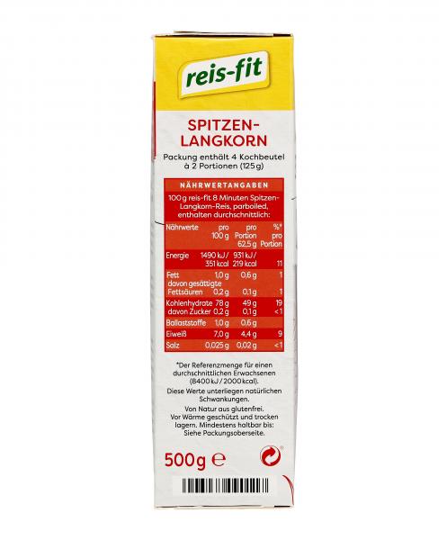 Reis-fit 8 Minuten Spitzen-Langkorn-Reis Kochbeutel