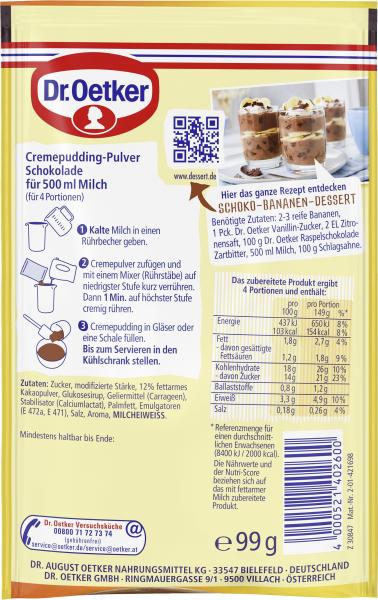 Dr. Oetker Galetta 1 Minuten Cremepudding Schokolade