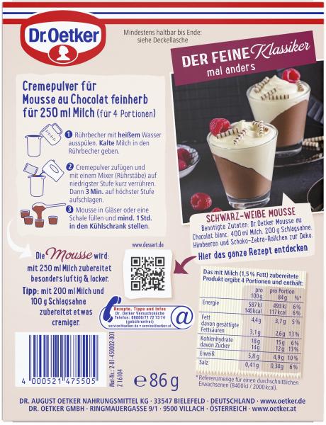 Dr. Oetker Mousse au Chocolat feinherb