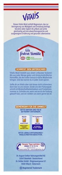 Dr. Oetker Vitalis Weniger süß Müsli Knusper Pur