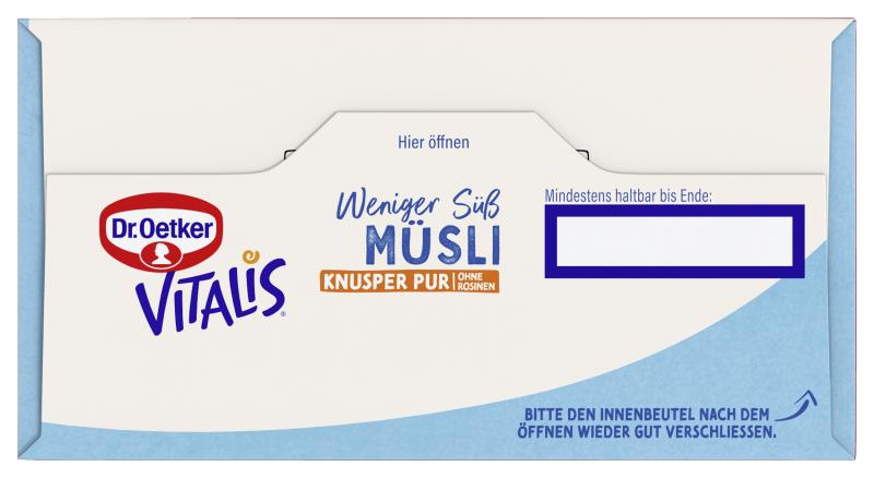 Dr. Oetker Vitalis Weniger süß Müsli Knusper Pur