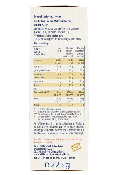 Kölln Bio Schmelzflocken Dinkel-Hafer