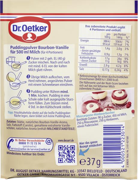 Dr. Oetker Gala Feiner Bourbon-Vanille-Pudding