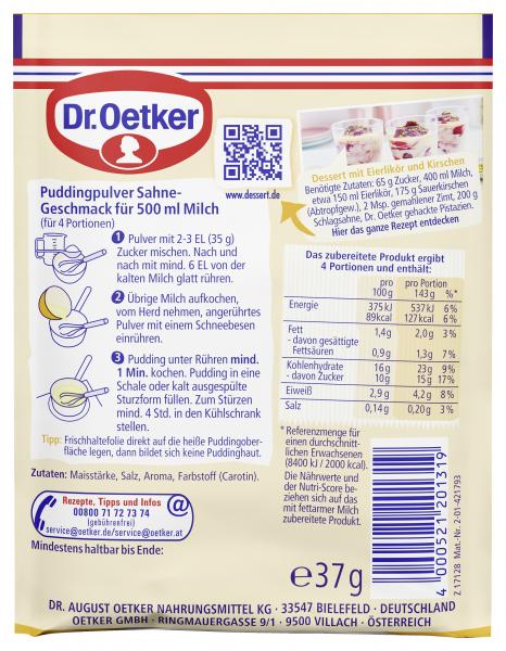 Dr. Oetker Original Pudding Sahne