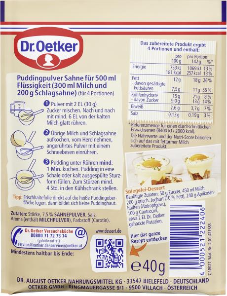 Dr. Oetker Gala Feiner Sahne-Pudding