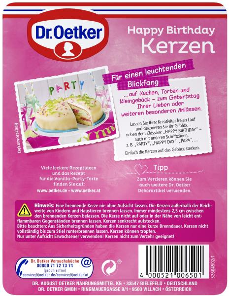 Dr. Oetker Happy Birthday Kerzen