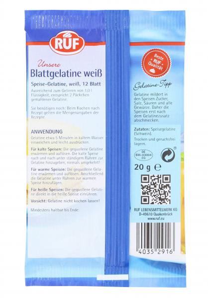 Ruf Blattgelatine weiß