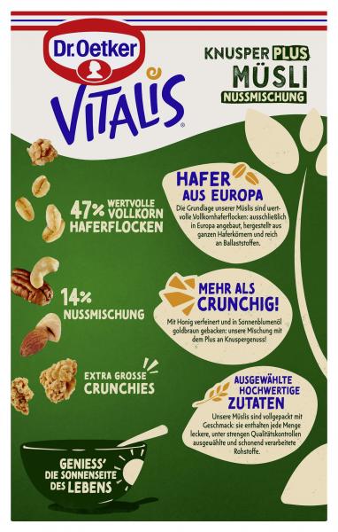Dr. Oetker Vitalis Knusper Plus Müsli Nussmischung