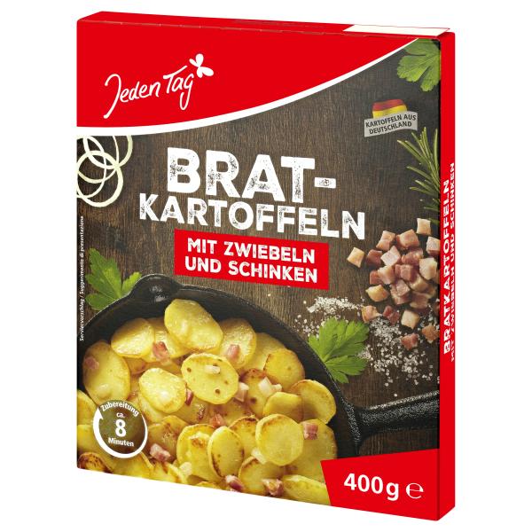Jeden Tag Bratkartoffeln mit Zwiebeln und Schinken