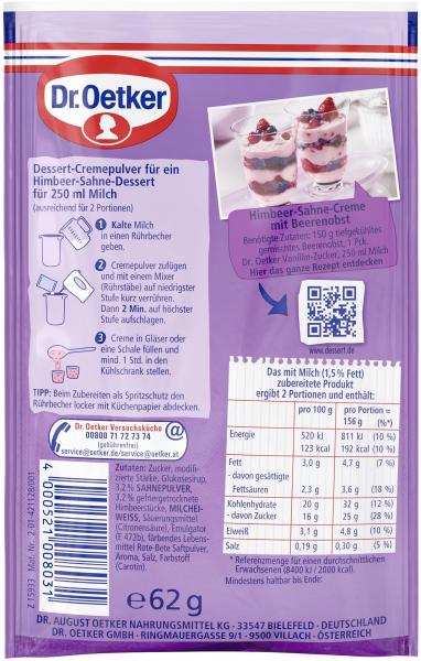 Dr. Oetker Himbeer-Sahne-Creme