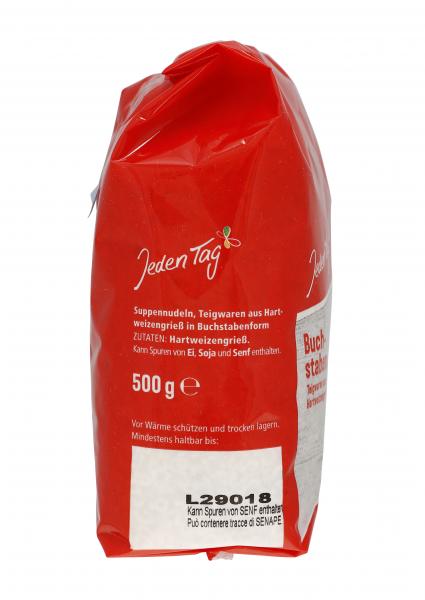 Jeden Tag Suppennudeln Buchstaben