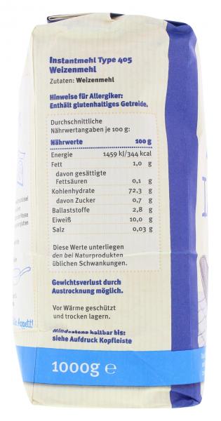 Schapfenmühle Instant Mehl Type 405