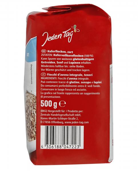 Jeden Tag Haferflocken zart