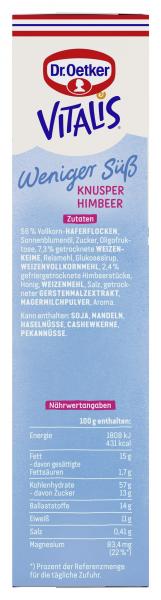 Dr. Oetker Vitalis Weniger süß Müsli Knusper Himbeere