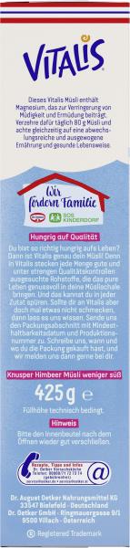 Dr. Oetker Vitalis Weniger süß Müsli Knusper Himbeere
