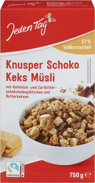 Jeden Tag Knusper Schoko Keks Müsli