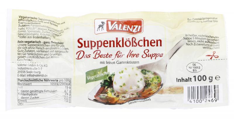 Valenzi Suppenklößchen mit Gartenkräutern