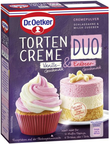 Dr. Oetker Tortencreme Duo Vanille & Erdbeergeschmack