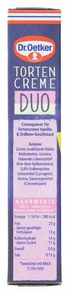 Dr. Oetker Tortencreme Duo Vanille & Erdbeergeschmack