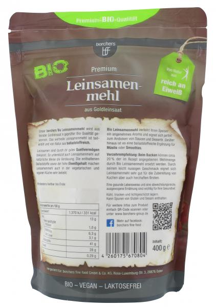 Borchers Bio Leinsamenmehl teilentölt
