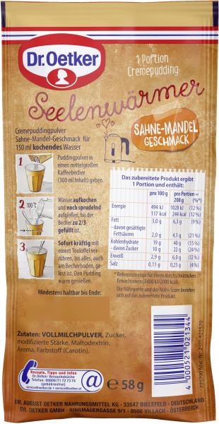 Dr. Oetker Seelenwärmer Tassen-Cremepudding Sahne-Mandel
