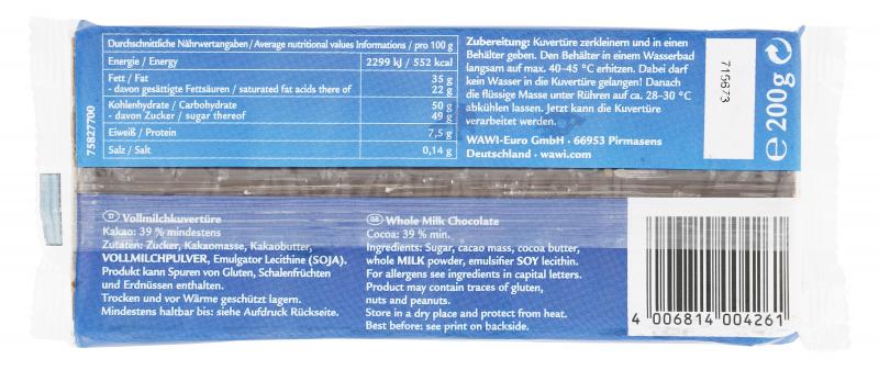 Wawi Kuvertüre Vollmilch