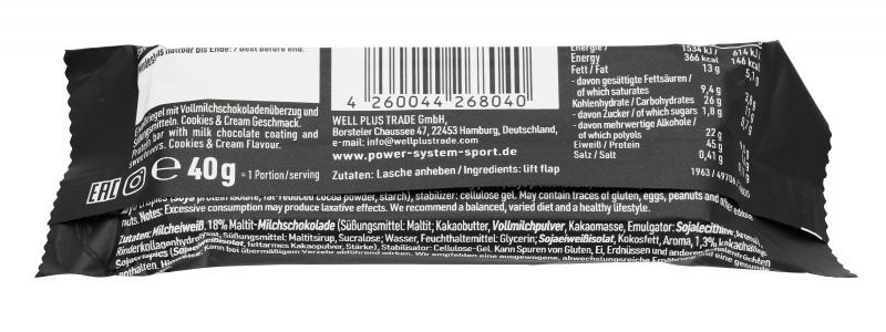 Power System 45% Protein Lower Carb Bar Cookies & Cream Geschmack