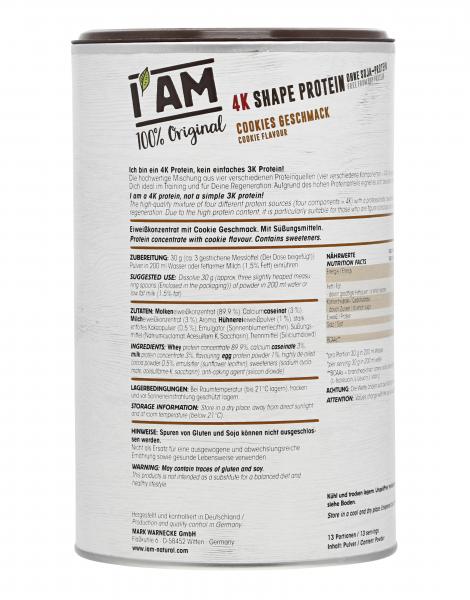 I'AM 4K Shape Proteinpulver Cookies Geschmack