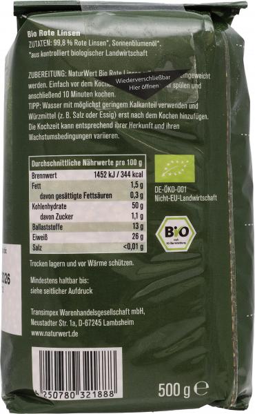 NaturWert Bio Rote Linsen