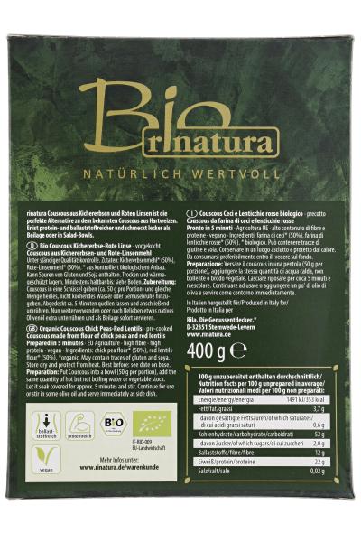 Rinatura Bio Couscous Kichererbse & rote Linse