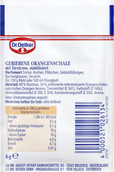 Dr. Oetker Finesse Geriebene Orangenschale